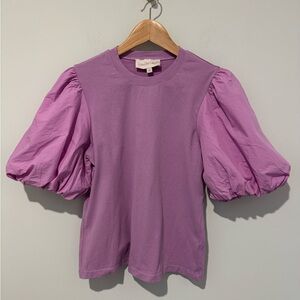 Love the Label Purple Puff Sleeve Tee